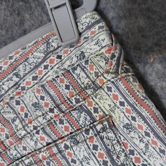 Free People Pants 27 Rotary Geo Striped Ankle Skinny Retro Mod Boho Cottage Core - Picture 12 of 16